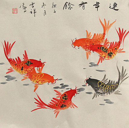 斗方花鸟作品——画家吉祥