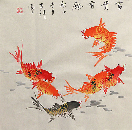 斗方花鸟作品——画家吉祥