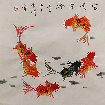 斗方花鸟作品——画家吉祥