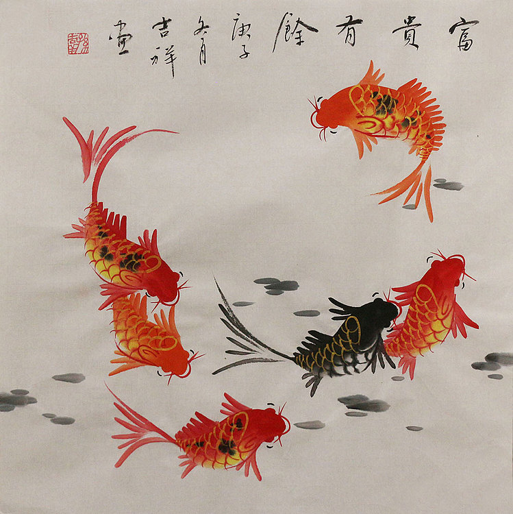 斗方花鸟作品——画家吉祥