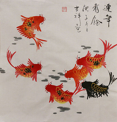 斗方花鸟作品——画家吉祥