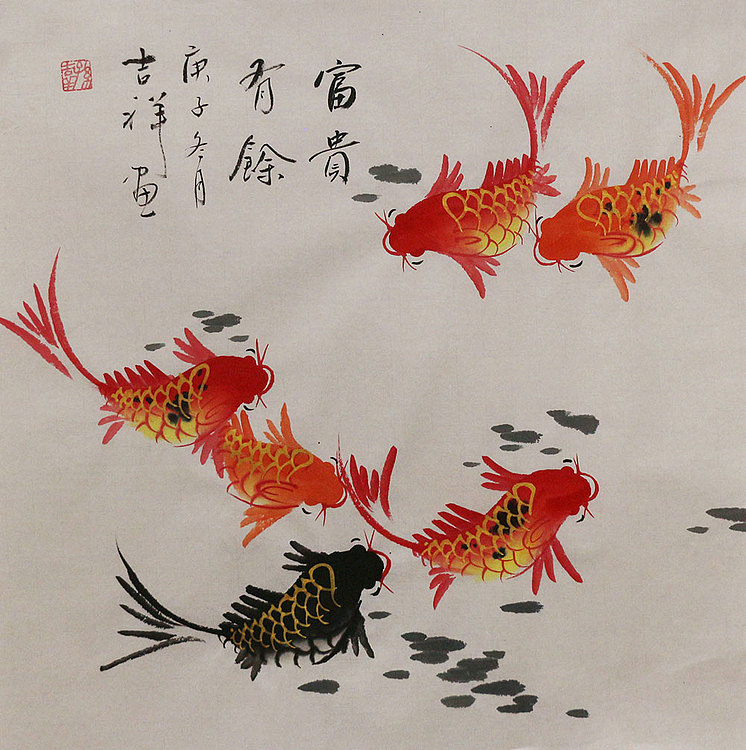斗方花鸟作品——画家吉祥