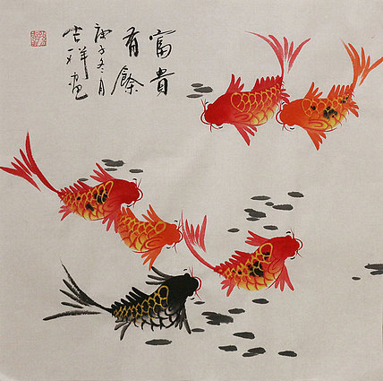 斗方花鸟作品——画家吉祥