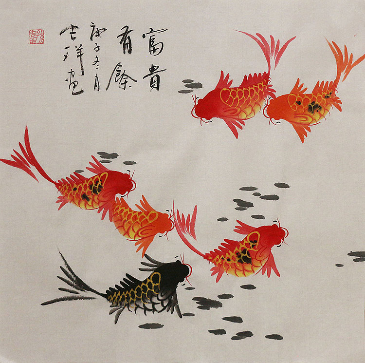 斗方花鸟作品——画家吉祥