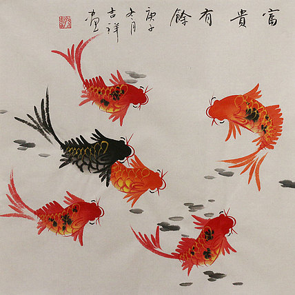 斗方花鸟作品——画家吉祥