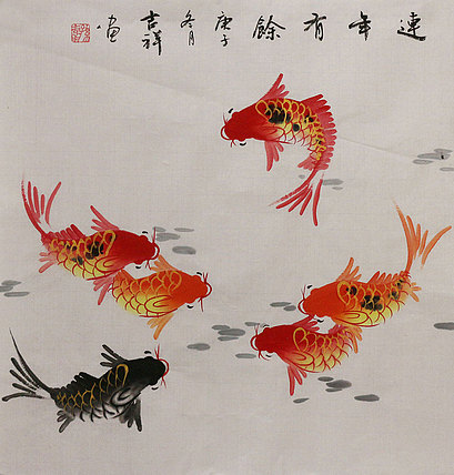 斗方花鸟作品——画家吉祥