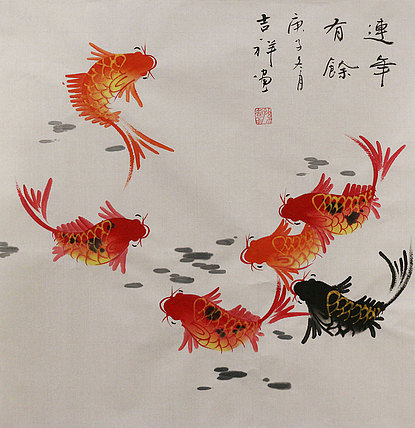 斗方花鸟作品——画家吉祥