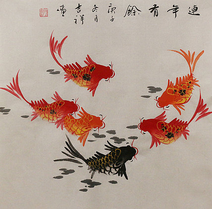斗方花鸟作品——画家吉祥