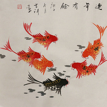 斗方花鸟作品——画家吉祥