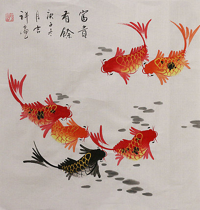 斗方花鸟作品——画家吉祥