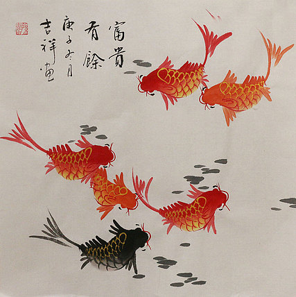 斗方花鸟作品——画家吉祥
