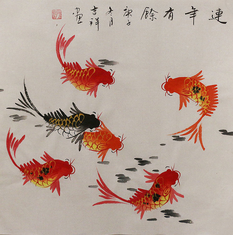 斗方花鸟作品——画家吉祥