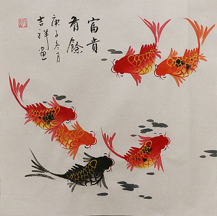 斗方花鸟作品——画家吉祥