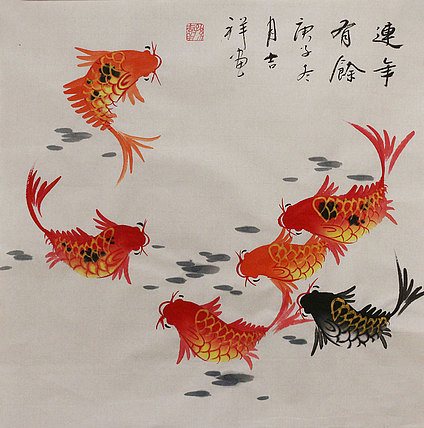 斗方花鸟作品——画家吉祥