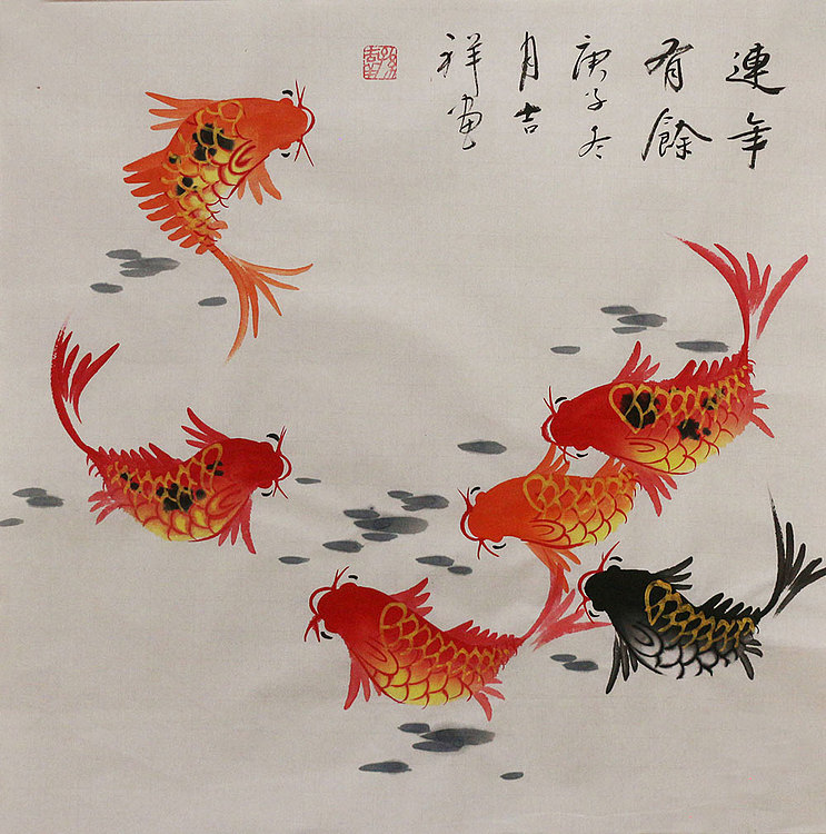 斗方花鸟作品——画家吉祥