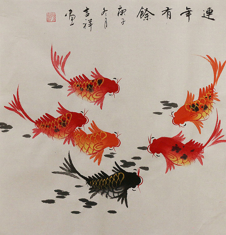 斗方花鸟作品——画家吉祥