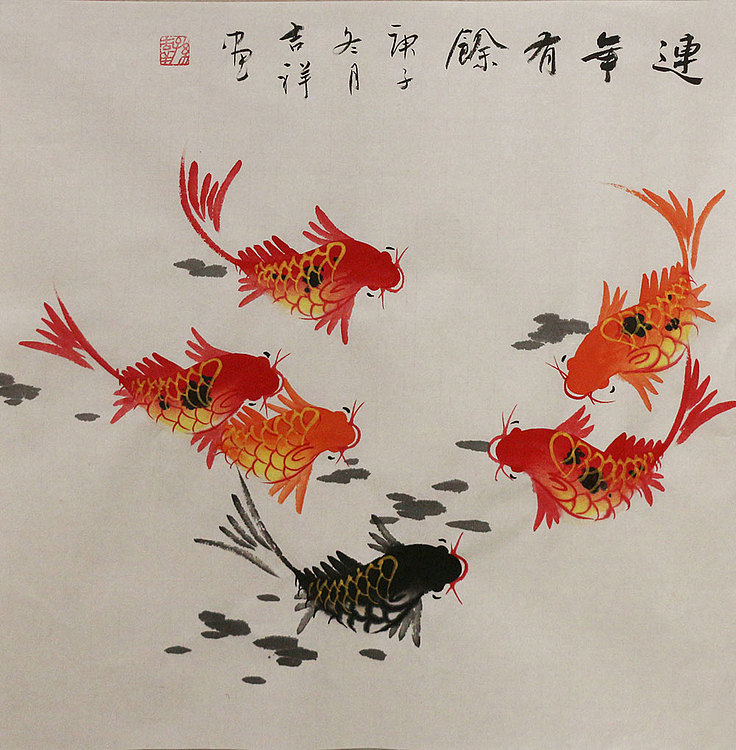 斗方花鸟作品——画家吉祥