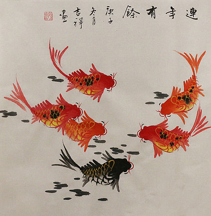 斗方花鸟作品——画家吉祥