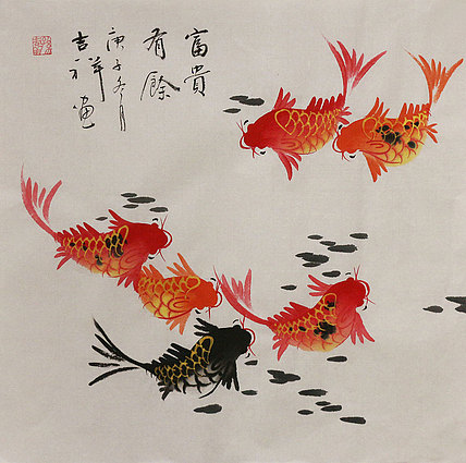 斗方花鸟作品——画家吉祥