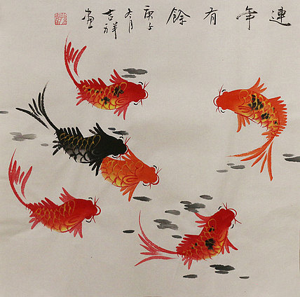 斗方花鸟作品——画家吉祥