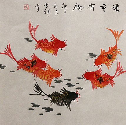 斗方花鸟作品——画家吉祥