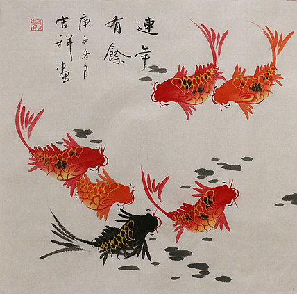 斗方花鸟作品——画家吉祥
