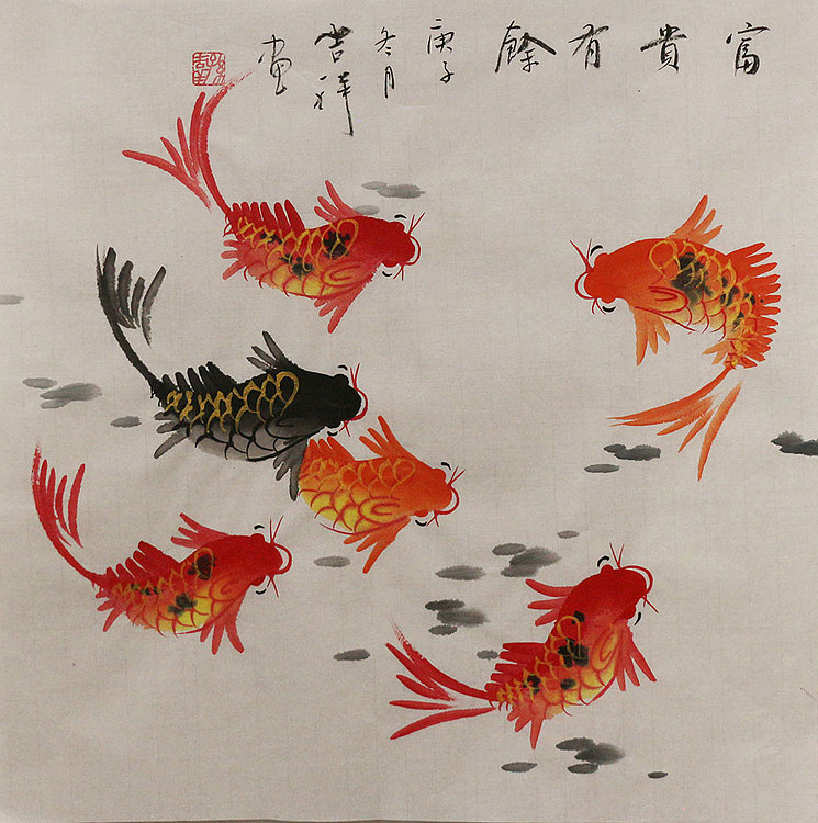 斗方花鸟作品——画家吉祥