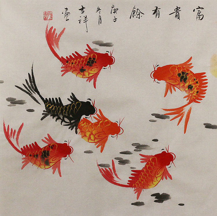 斗方花鸟作品——画家吉祥
