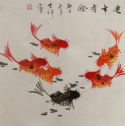 斗方花鸟作品——画家吉祥