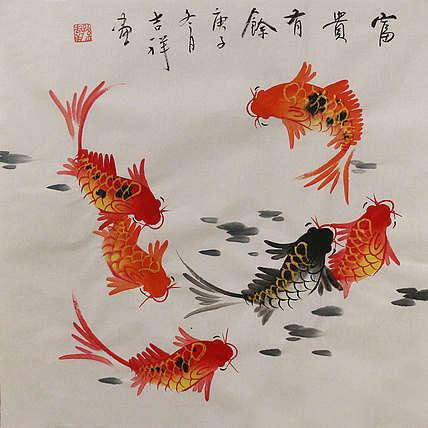斗方花鸟作品——画家吉祥