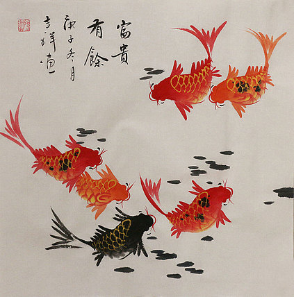 斗方花鸟作品——画家吉祥