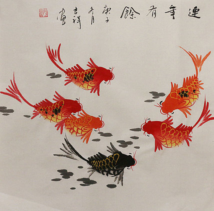 斗方花鸟作品——画家吉祥