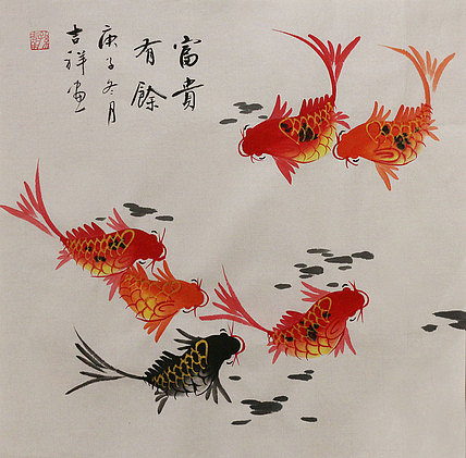 斗方花鸟作品——画家吉祥