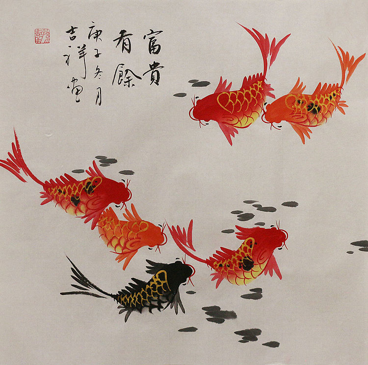斗方花鸟作品——画家吉祥