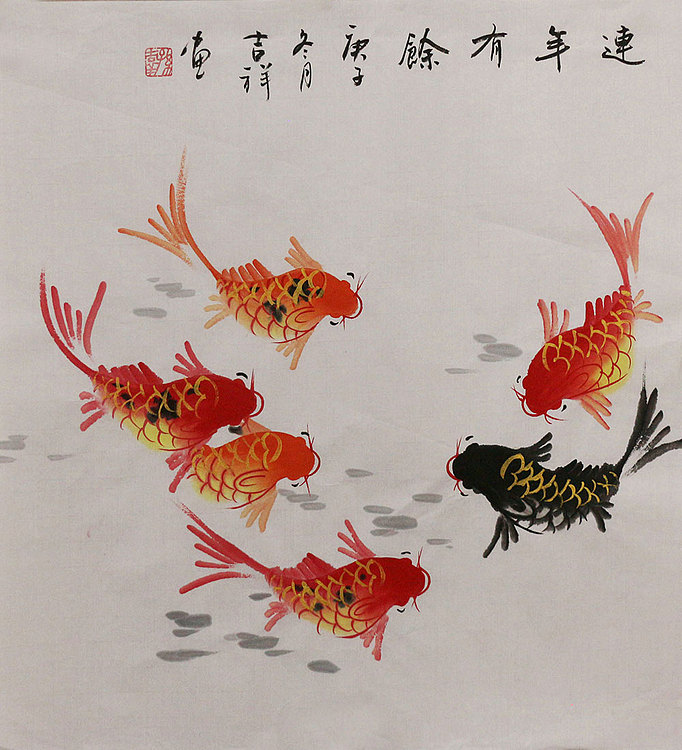 斗方花鸟作品——画家吉祥