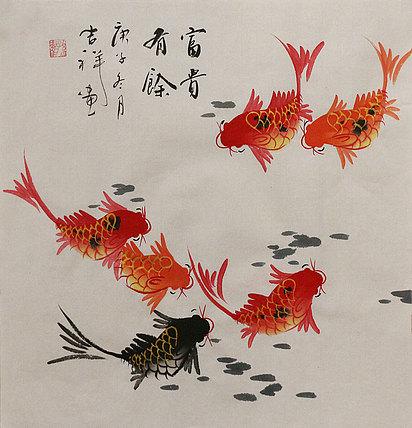 斗方花鸟作品——画家吉祥