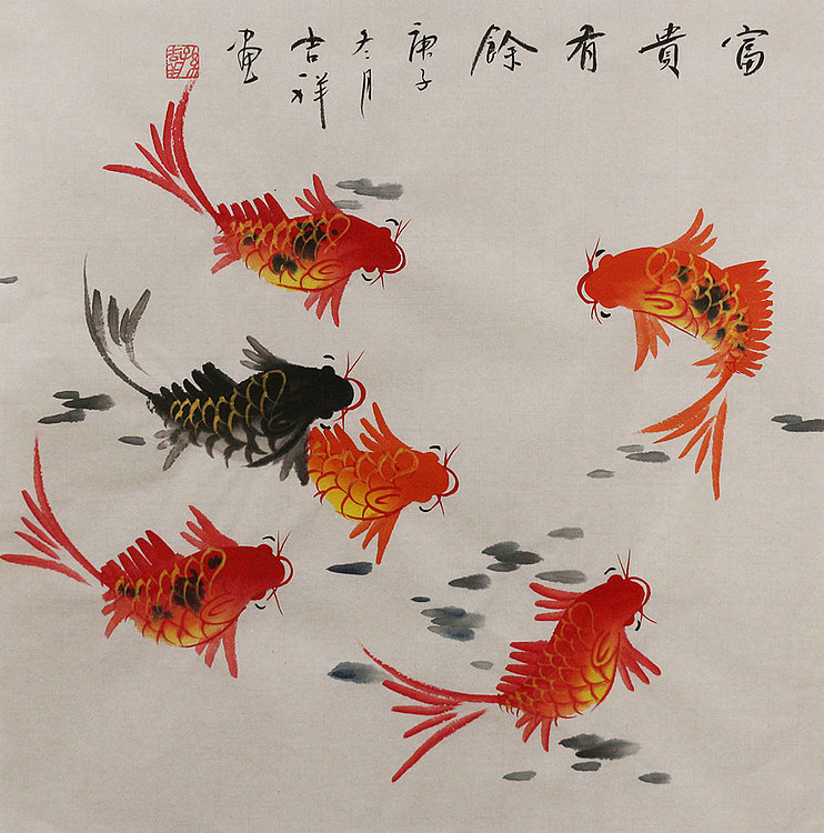 斗方花鸟作品——画家吉祥