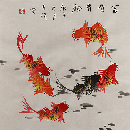 斗方花鸟作品——画家吉祥