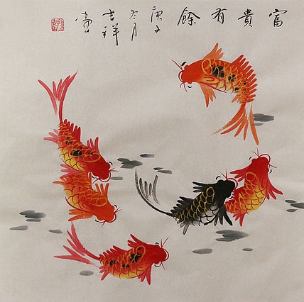 斗方花鸟作品——画家吉祥