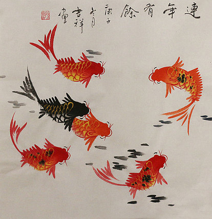 斗方花鸟作品——画家吉祥