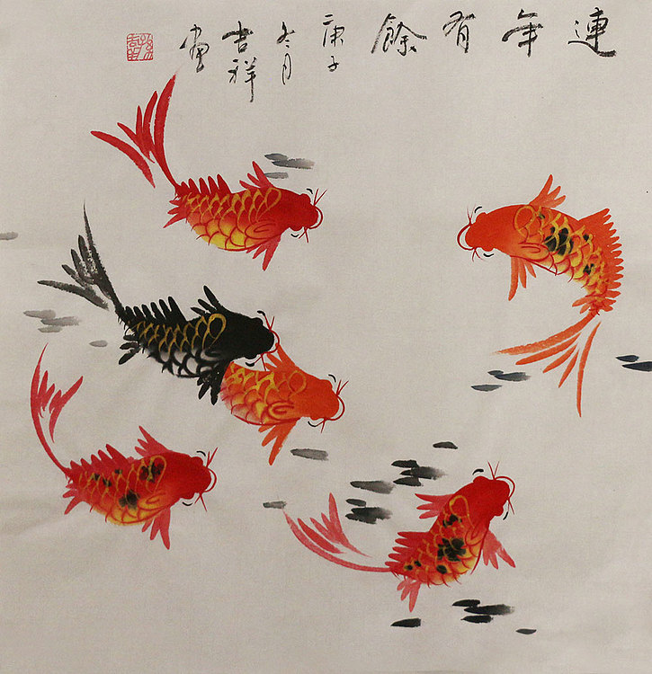 斗方花鸟作品——画家吉祥