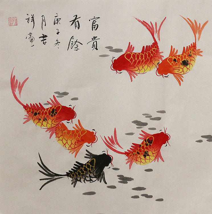 斗方花鸟作品——画家吉祥