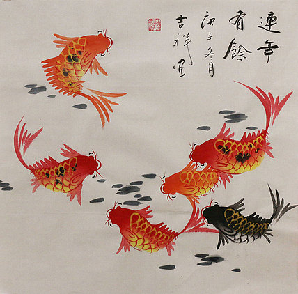 斗方花鸟作品——画家吉祥