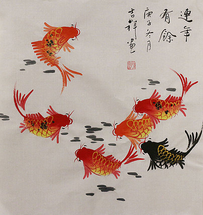 斗方花鸟作品——画家吉祥