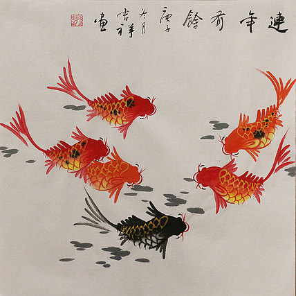 斗方花鸟作品——画家吉祥