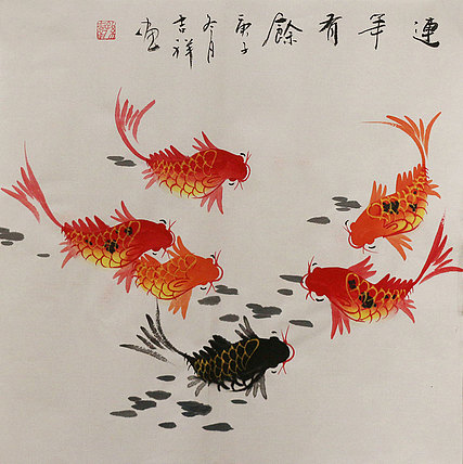 斗方花鸟作品——画家吉祥