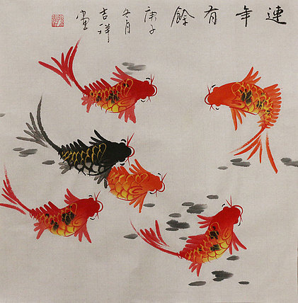 斗方花鸟作品——画家吉祥