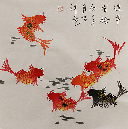 斗方花鸟作品——画家吉祥