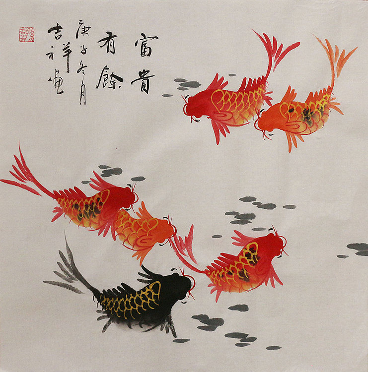 斗方花鸟作品——画家吉祥