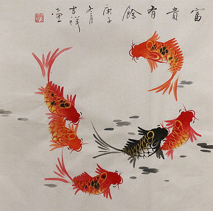 斗方花鸟作品——画家吉祥